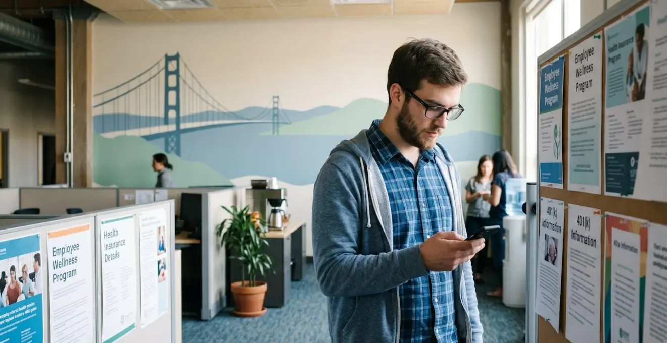 Pont symbolique entre l'entreprise et ses salariés, représentant la fidélisation par les avantages sociaux.